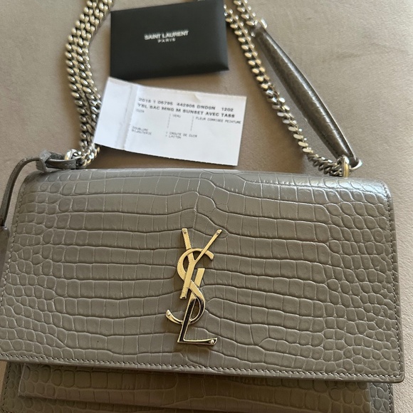 Saint Laurent crocodile sunset bag Medium - Picture 1 of 6